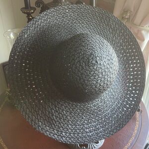 Stylish Black Woven Sun Hat
